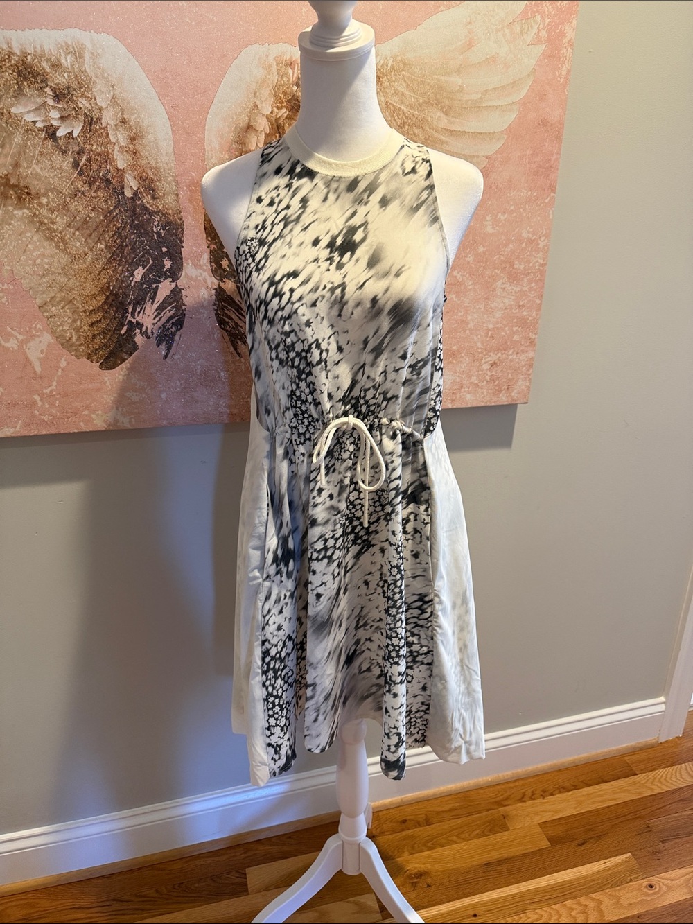 lululemon athletica Black & White Sleeveless Drawcord Mini Dress